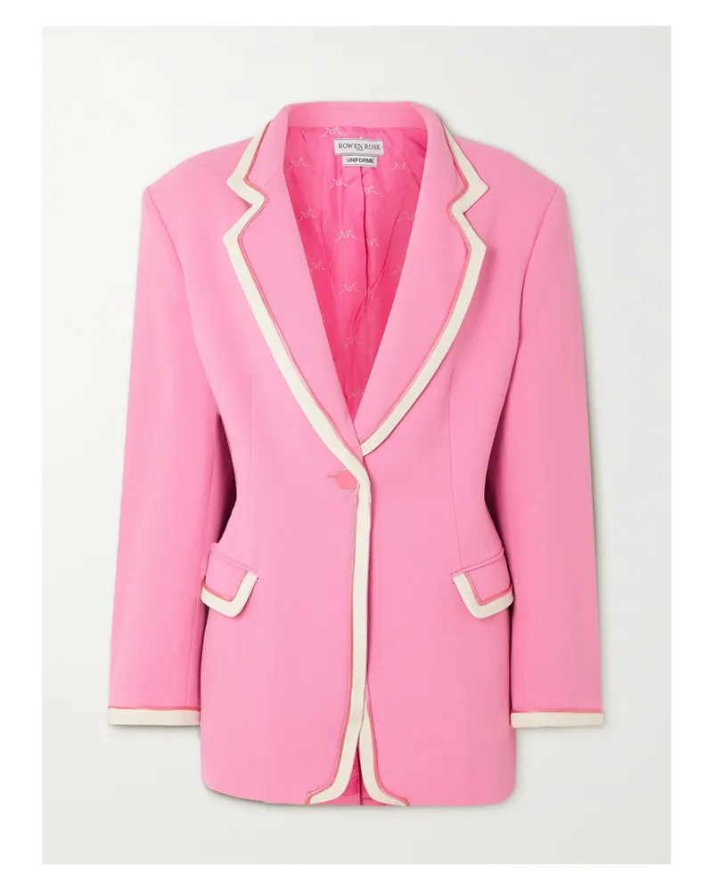 Rowen Rose Zweifarbiger Oversized-blazer Aus Woll-crêpe - Pink Pink