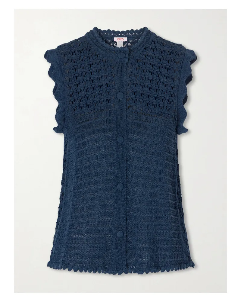 Eres Aurora Crochet-knit Top - Blue Blue