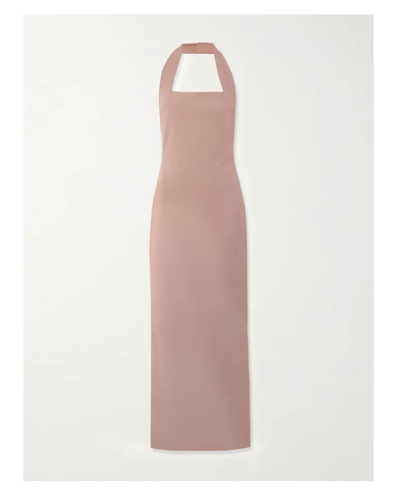 Solace London Neckholder-robe Aus Crêpe Mit Raffungen - Pink Pink