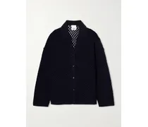 Open-knit Wool And Cashmere-blend Overshirt - Black