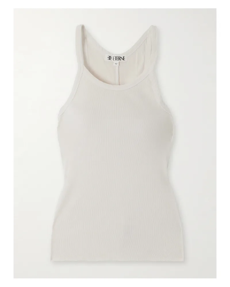 ÉTERNE Tanktop Aus Geripptem Baumwoll-jersey - Wollweiß Wollweiß