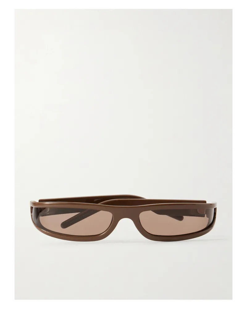 Rick Owens Fog Rectangle-frame Sunglasses - Brown Brown