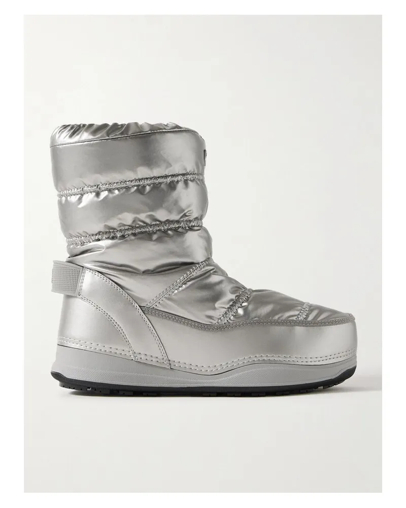 Bogner La Plagne 19 Schneestiefel Aus Gestepptem Metallic-shell Mit Lederbesätzen - Silber Silber