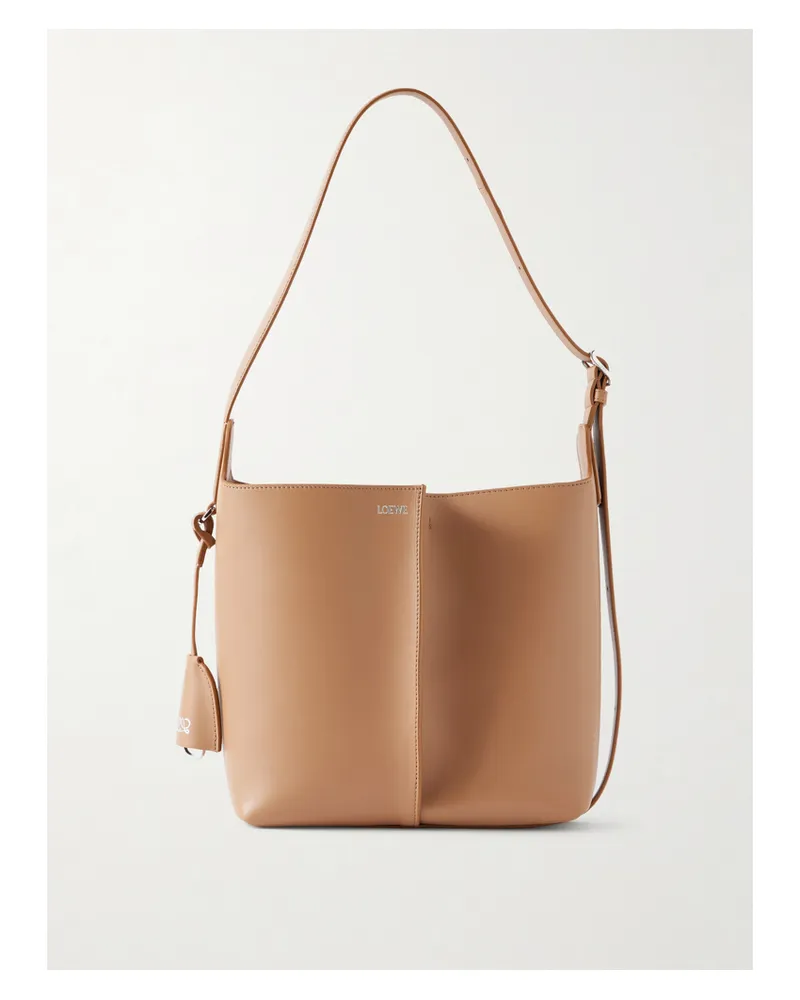 Loewe Bilbao Medium Pleated Leather Shoulder Bag - Brown Brown