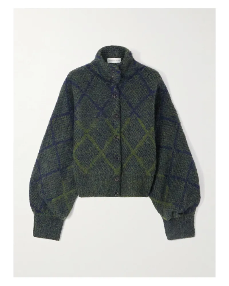 Dries van Noten Cardigan Aus Einer Alpakawollmischung Mit Rautenmuster - Grün Grün