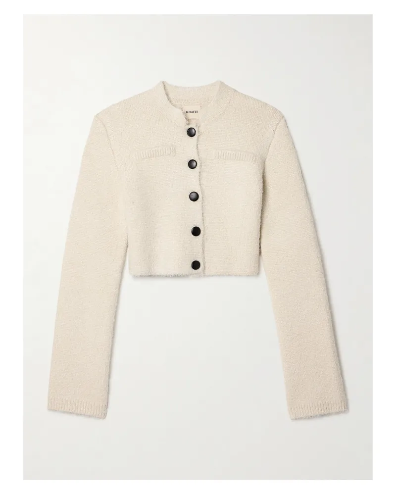 KHAITE Ello Cardigan Aus Einer Gebürsteten Seiden-kaschmirmischung - Creme Creme