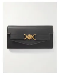 Versace Continental Portemonnaie aus Leder Schwarz