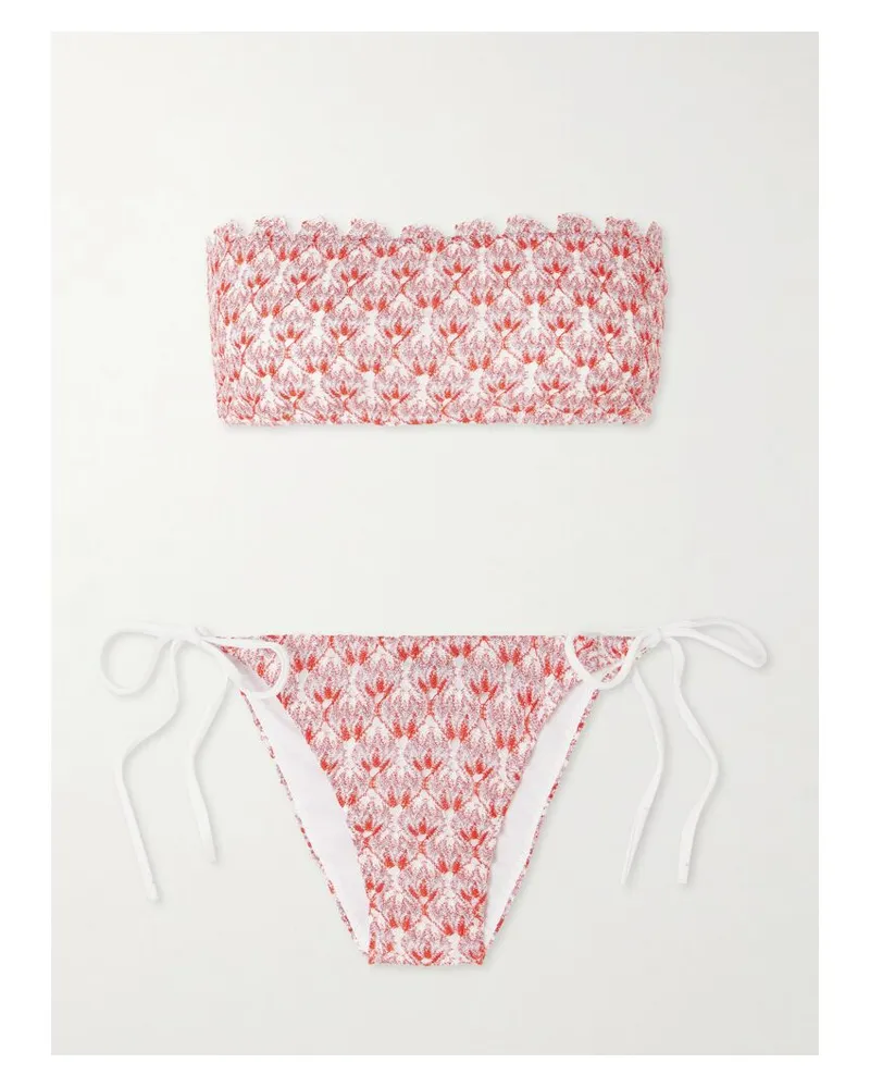 Missoni Mare Bandeau-bikini Aus Häkelstrick In Metallic-optik - Rot Rot