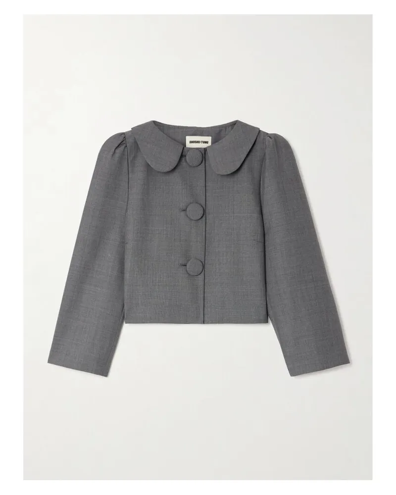 SHUSHU/TONG Verkürzte Jacke Aus Grain De Poudre - Grau Grau