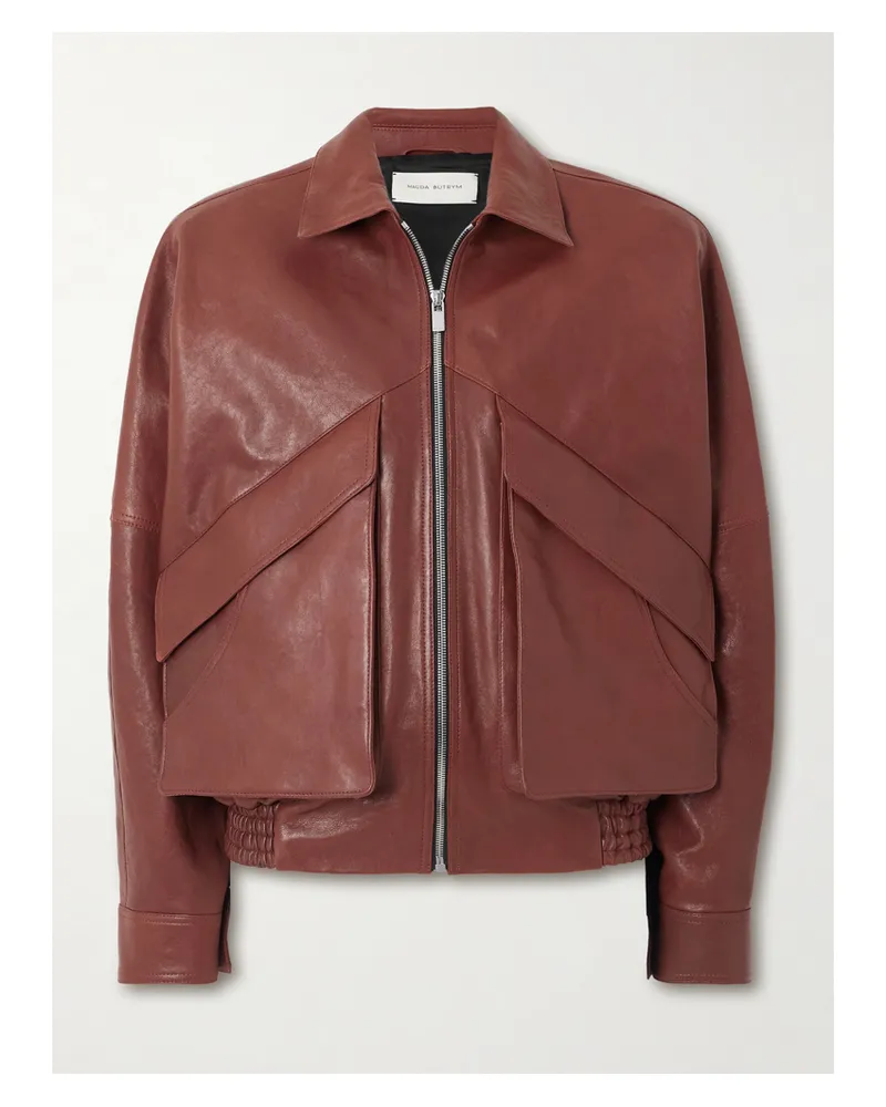 Magda Butrym Leather Jacket - Brown Brown