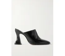 Cha-cha Mules Aus Vinyl - Schwarz