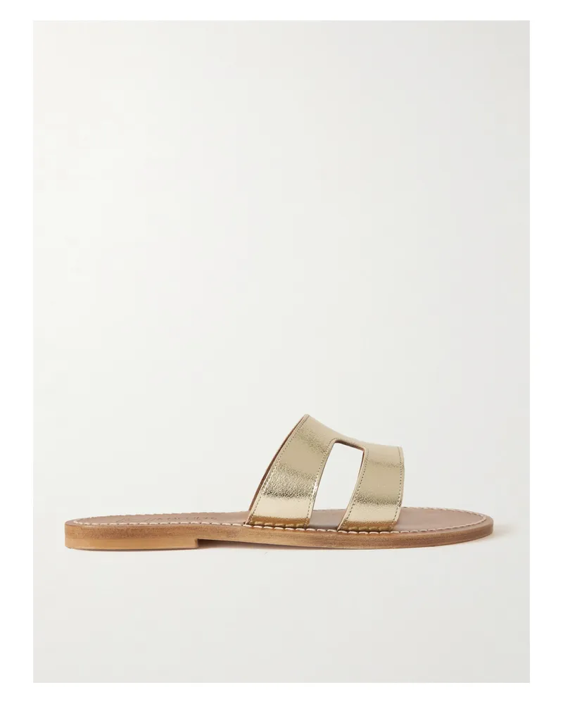 K.Jacques  Menandre Pantoletten Aus Metallic-leder Mit Cut-outs - Silber Silber