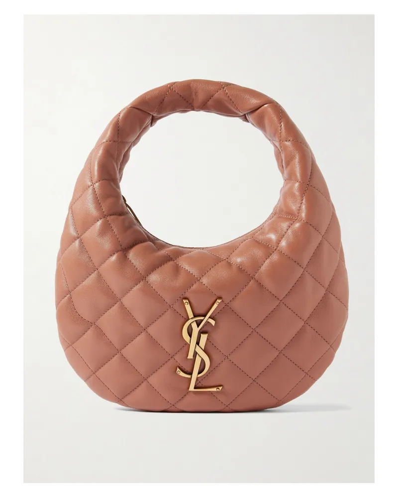 Saint Laurent Icarino Quilted Leather Tote - Orange Orange