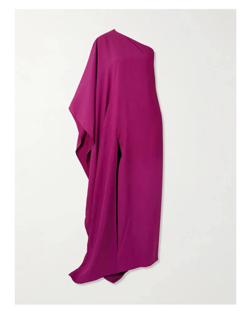 Taller Marmo Paloma Scarf-detailed One-shoulder Satin-crepe Maxi Dress - Purple Purple