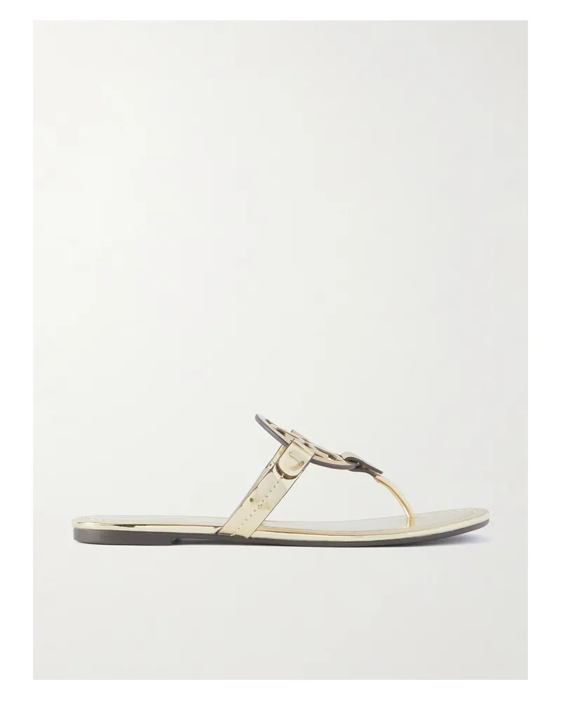 Tory Burch Miller Zehensandalen Aus Einem Synthetischen Metallic-material Mit Cut-outs - Gold Gold