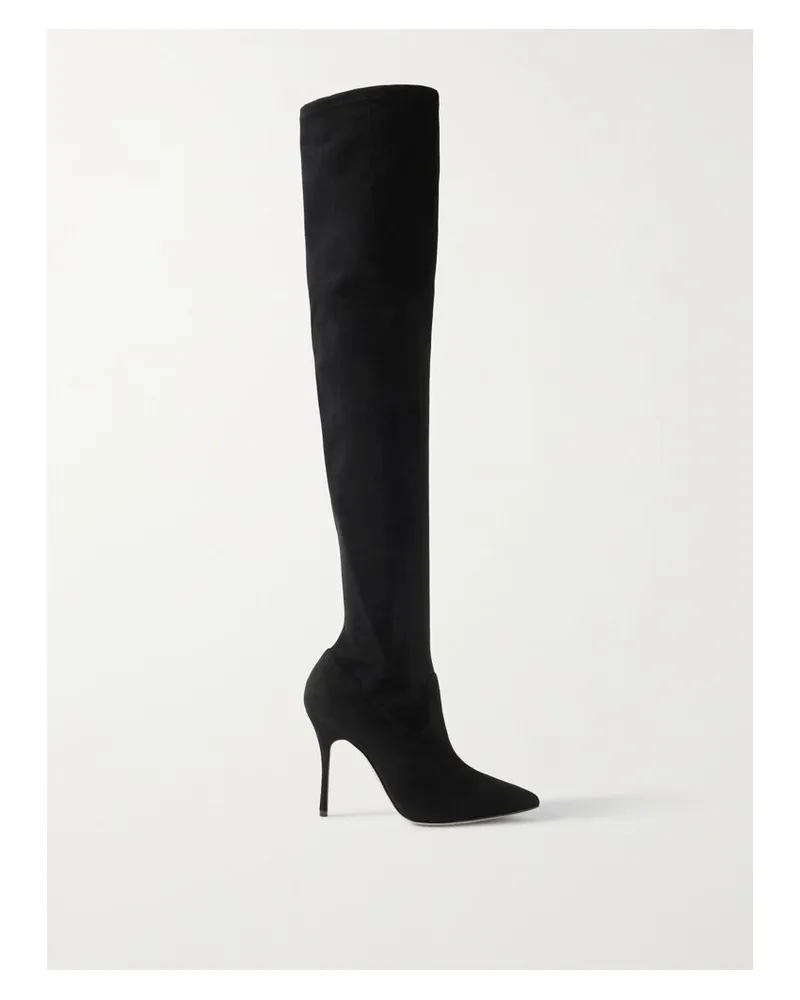 Manolo Blahnik Pascalarehi 105 Overknees Aus Veloursleder - Schwarz Schwarz