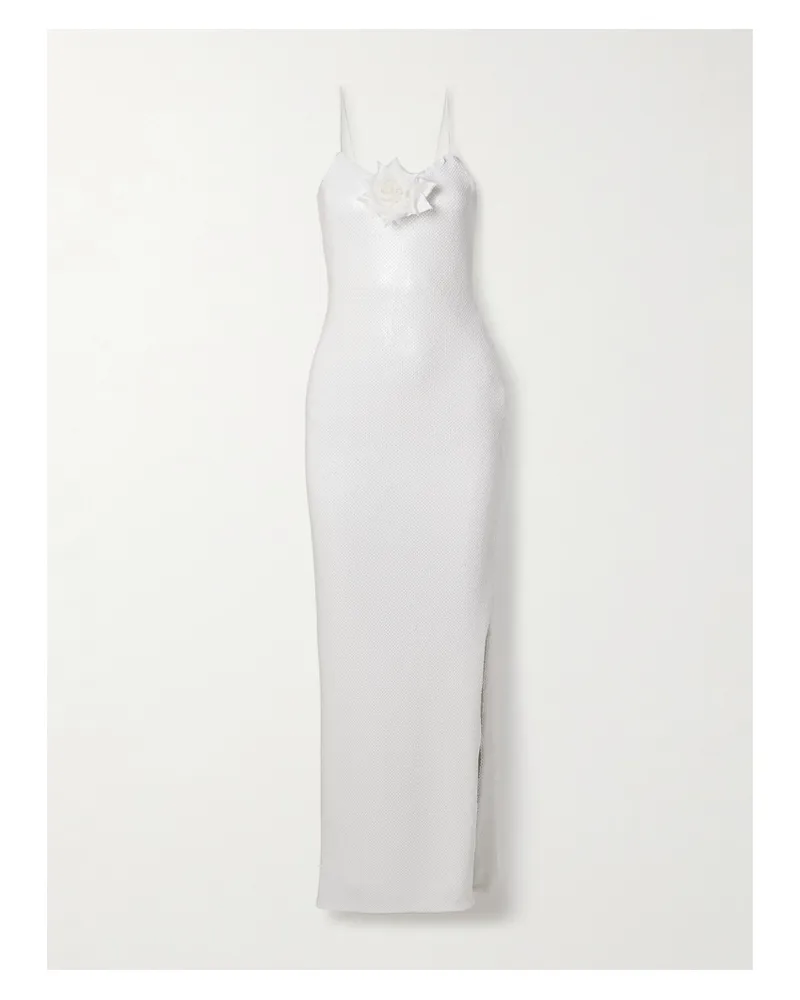 Rodarte Robe Aus Tüll Mit Pailletten Und Applikation Aus Seide - Weiß Weiß