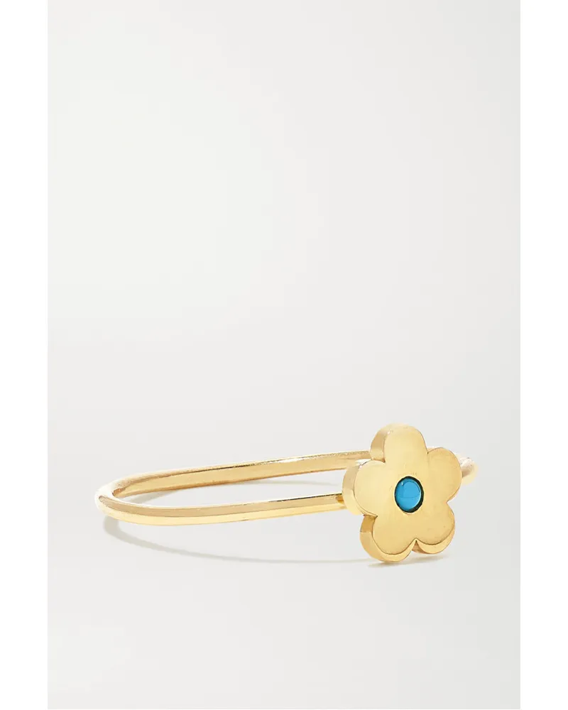 Jennifer Meyer Mini Daisy Ring aus 18 Karat  mit Türkis Gold