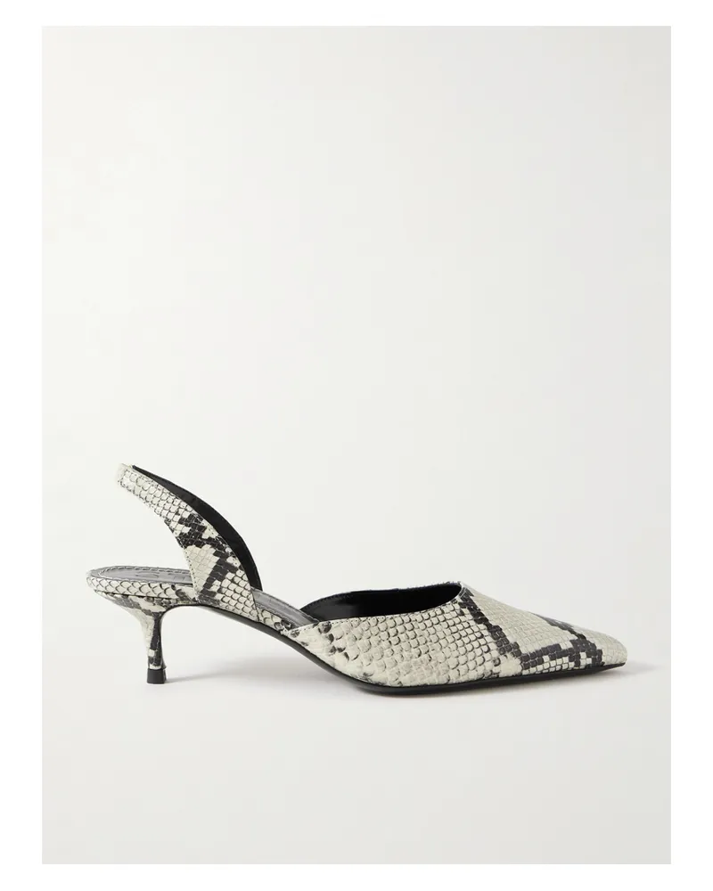 STAUD Sebastian Slingback-pumps Aus Leder Mit Schlangeneffekt - Animal-Print Animal-print