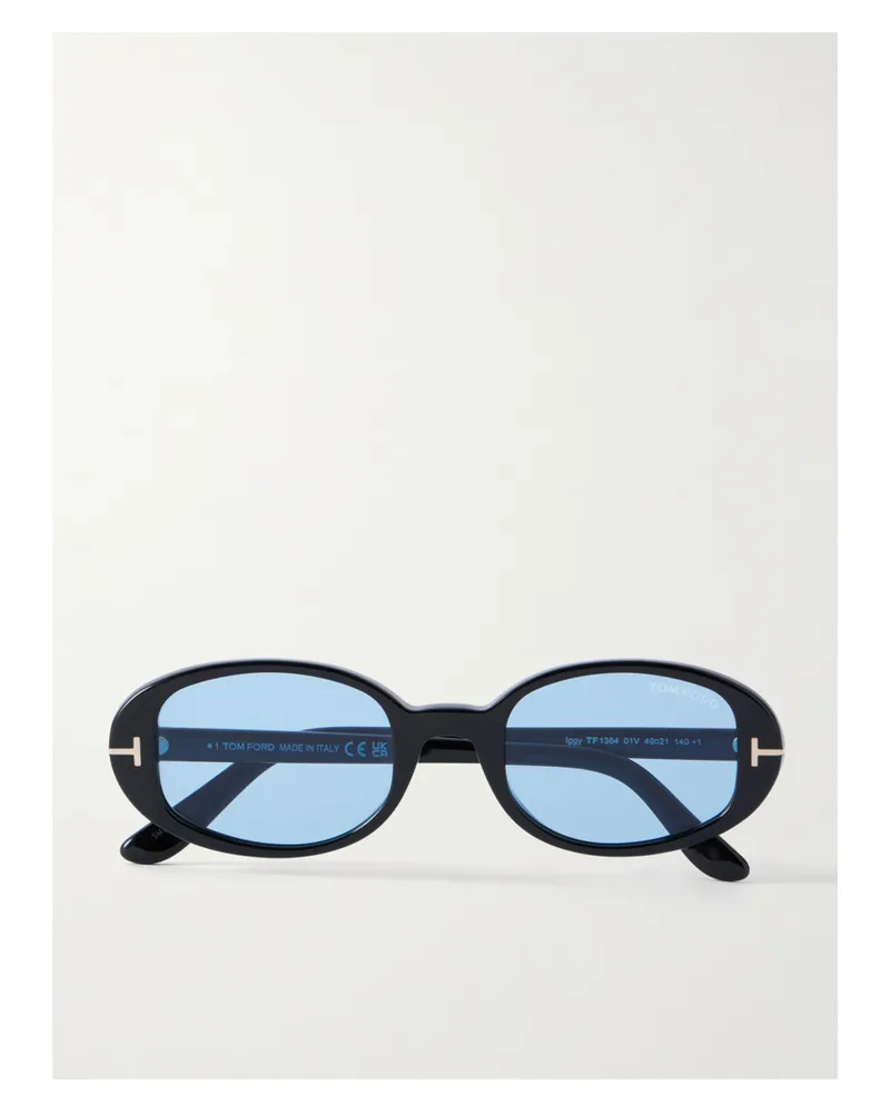 Tom Ford Iggy Oval-frame Acetate Sunglasses - Black Black