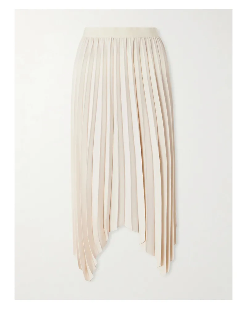 Isabel Marant Felixia Asymmetrischer Midirock Aus Glänzendem Crêpe Mit Falten - Ecru Ecru