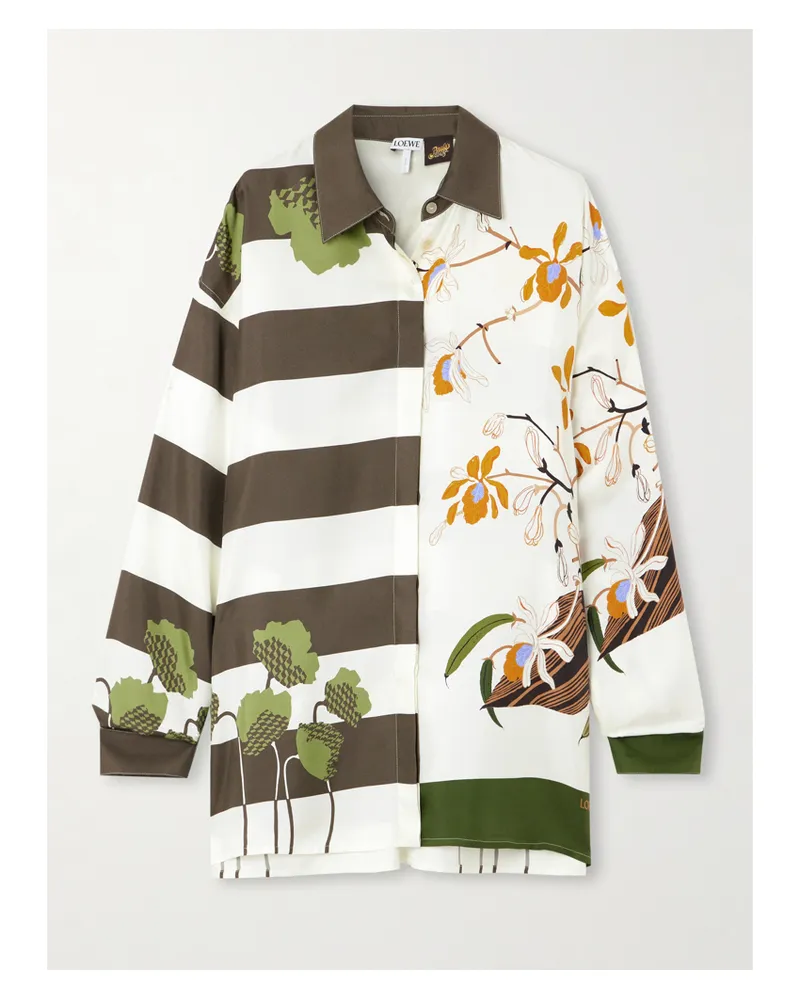 Loewe Paula's Ibiza Hemd Aus Bedrucktem Seiden-twill - Weiß Weiß