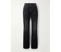 City Studded Low-rise Straight-leg Jeans - Black
