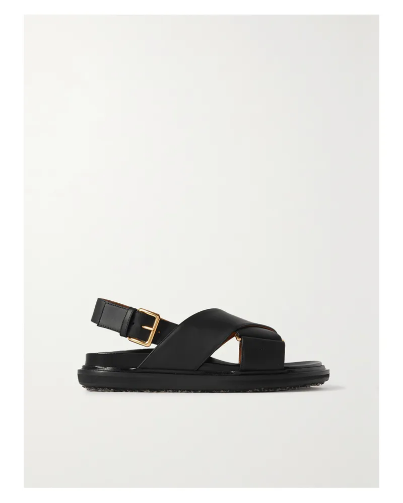 Marni Fussbett Leather Slingback Sandals - Black Black