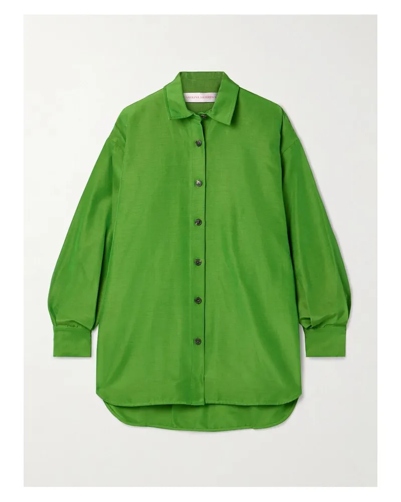 Carolina Herrera New York Hemd Aus Faille Aus Einer Baumwollmischung - Grün Grün