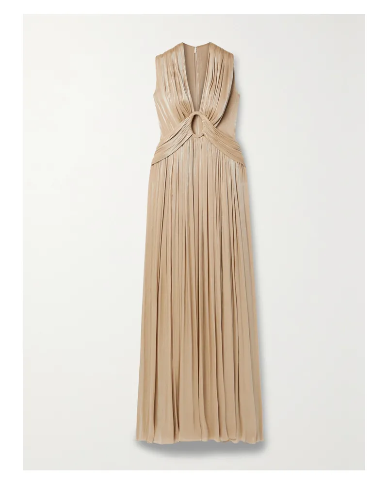 COSTARELLOS Kiera Robe Aus Lamé Mit Cut-out Und Falten - Neutral Neutral