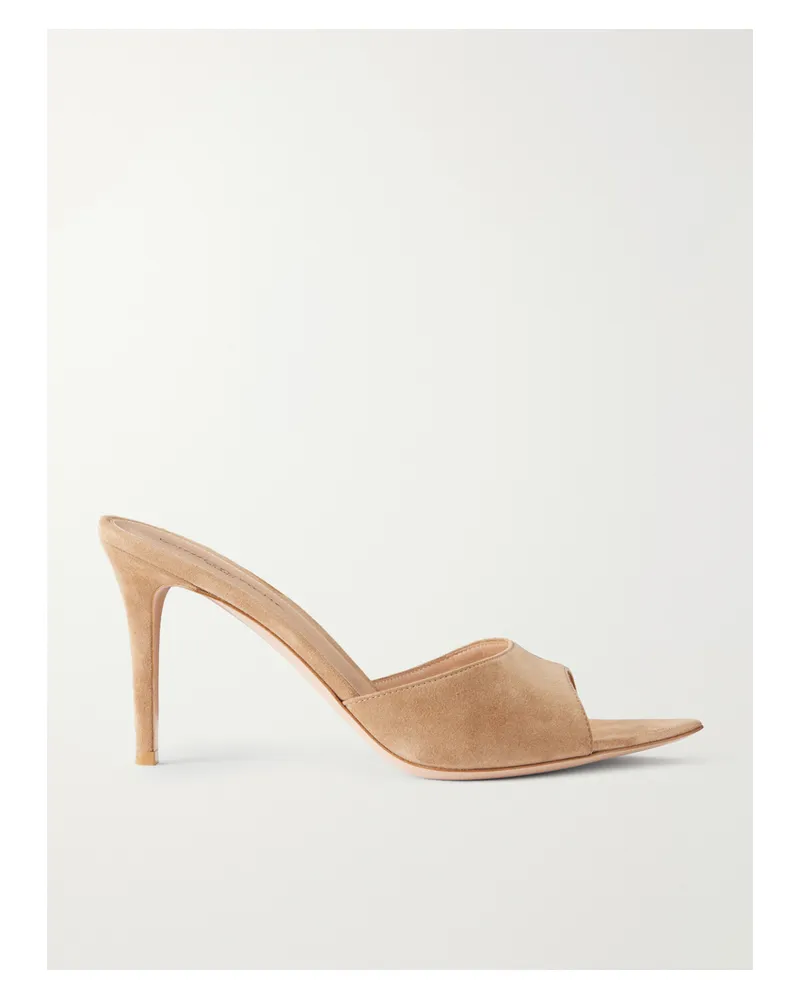 Gianvito Rossi Elle 85 Suede Pumps - Brown Brown