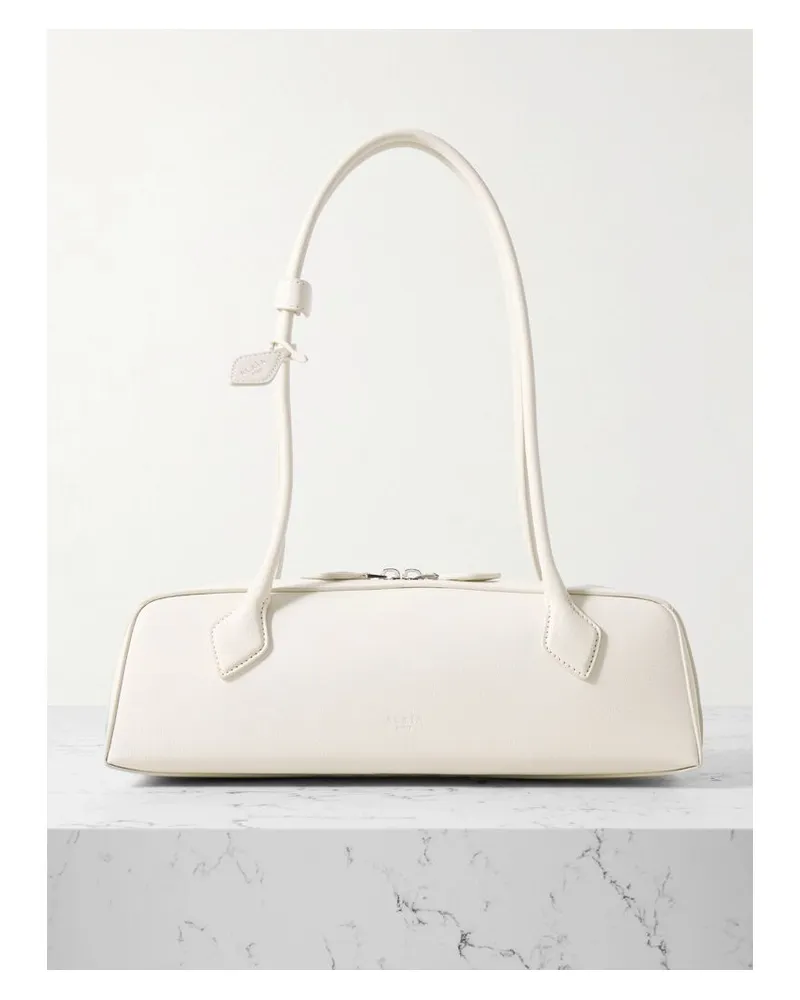 Alaïa Le Teckel Schultertasche Aus Strukturiertem Leder - Weiß Weiß