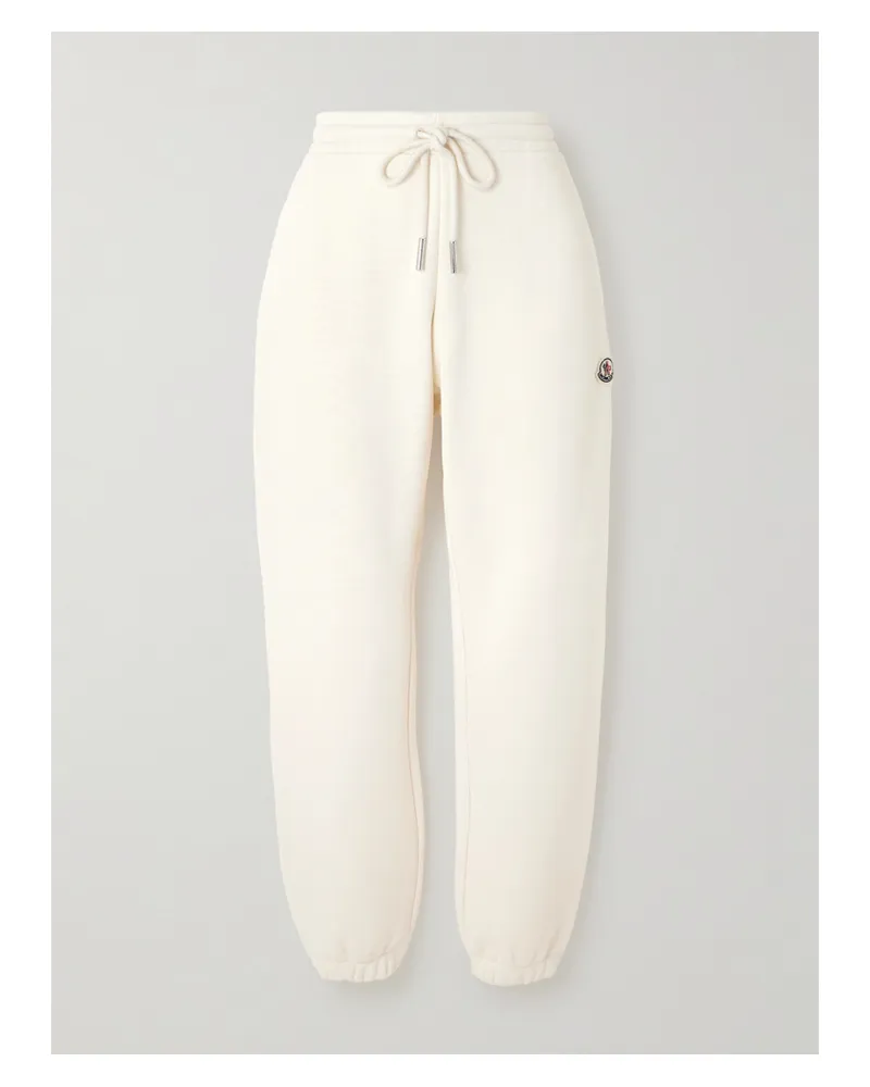 Moncler Jogginghose Aus Jersey Aus Einer Baumwollmischung Mit Applikation - Creme Creme