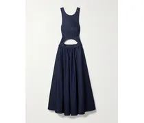 Illuminate Midikleid Aus Denim Mit Cut-outs - Blau