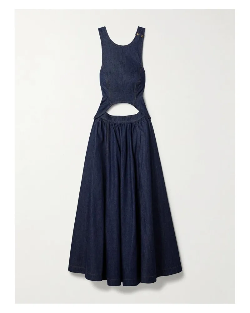 Zimmermann Illuminate Midikleid Aus Denim Mit Cut-outs - Blau Blau