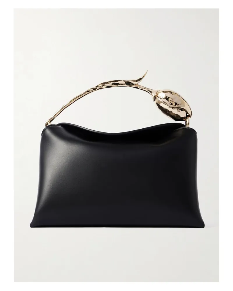 Erdem Bloom Mittelgroße Schultertasche Aus Leder - Schwarz Schwarz