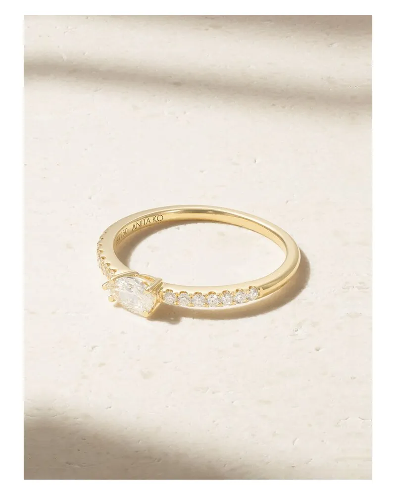ANITA KO Sideways Pear Ring Aus 18 Karat Gold Mit Diamanten Gold