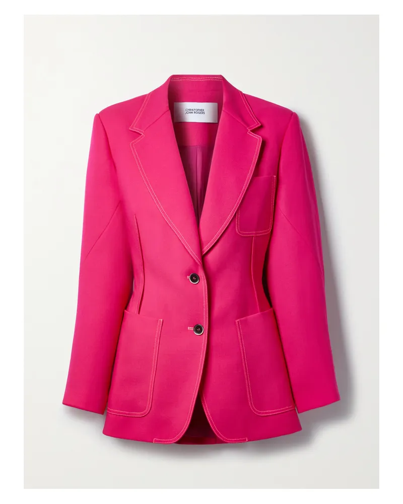 Christopher John Rogers Blazer Aus Crêpe - Burgunder Burgunder