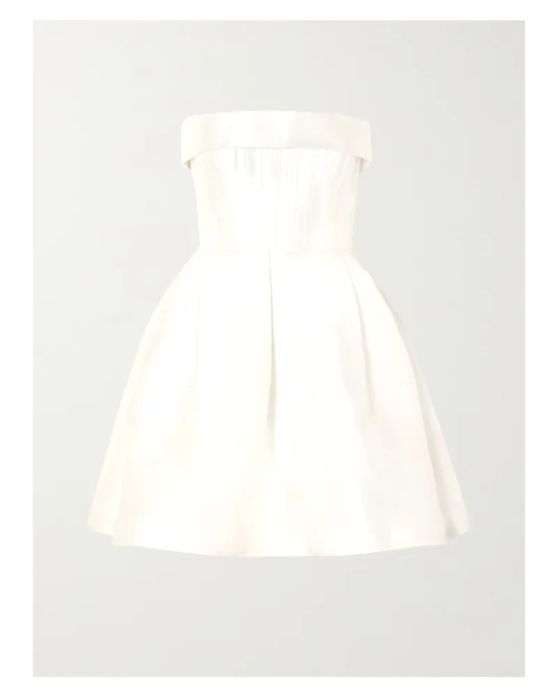Alex Perry Elyse Trägerloses Minikleid Aus Seiden-faille - Weiß Weiß