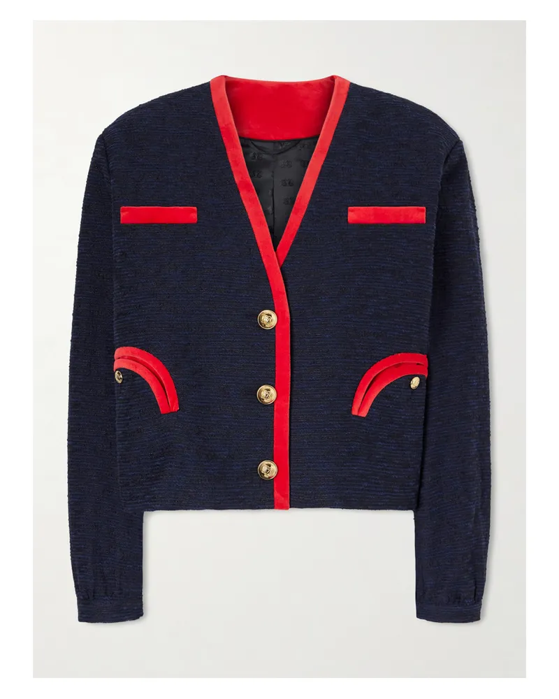 Blazé Milano Riviera Cotton-blend Tweed Jacket - Blue Blue