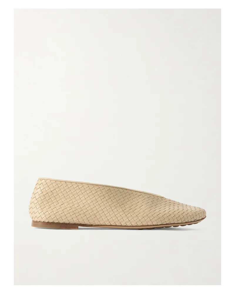 Bottega Veneta Intrecciato Leather Ballet Flats - Neutrals Neutrals