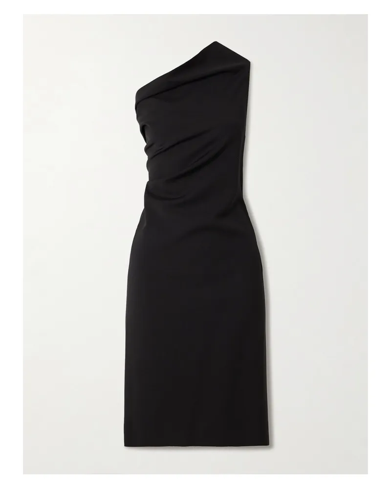 Rick Owens Athena Asymmetrisches Minikleid Aus Einer Wollmischung Mit Falten - Schwarz Schwarz