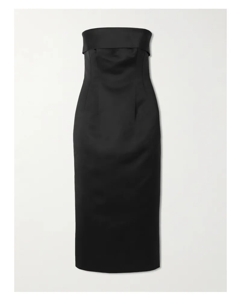 EMILIA WICKSTEAD Keeley Trägerloses Maxikleid Aus Duchesse-satin - Schwarz Schwarz