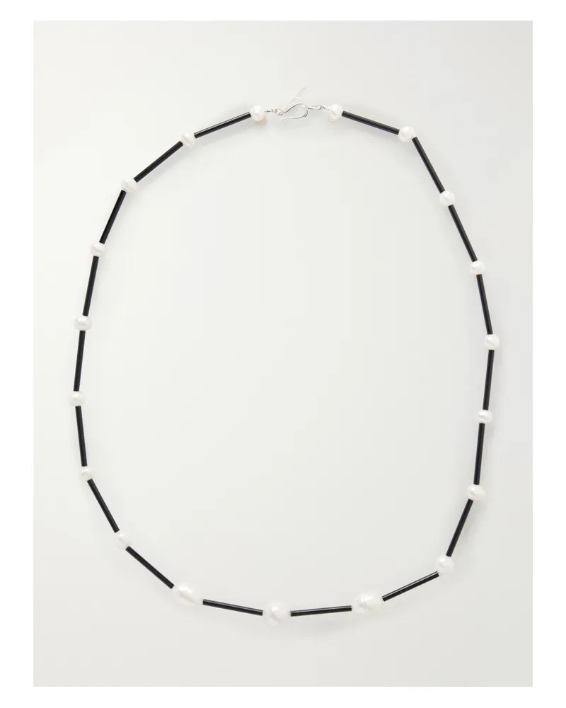 Sophie Buhai Osiris Silver, Pearl And Glass Necklace - Black Black