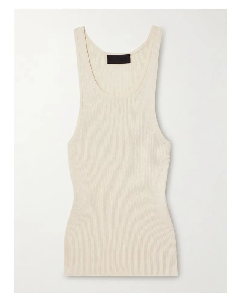 Nili Lotan Selah Tanktop Aus Geripptem Seiden-jersey - Elfenbein Elfenbein