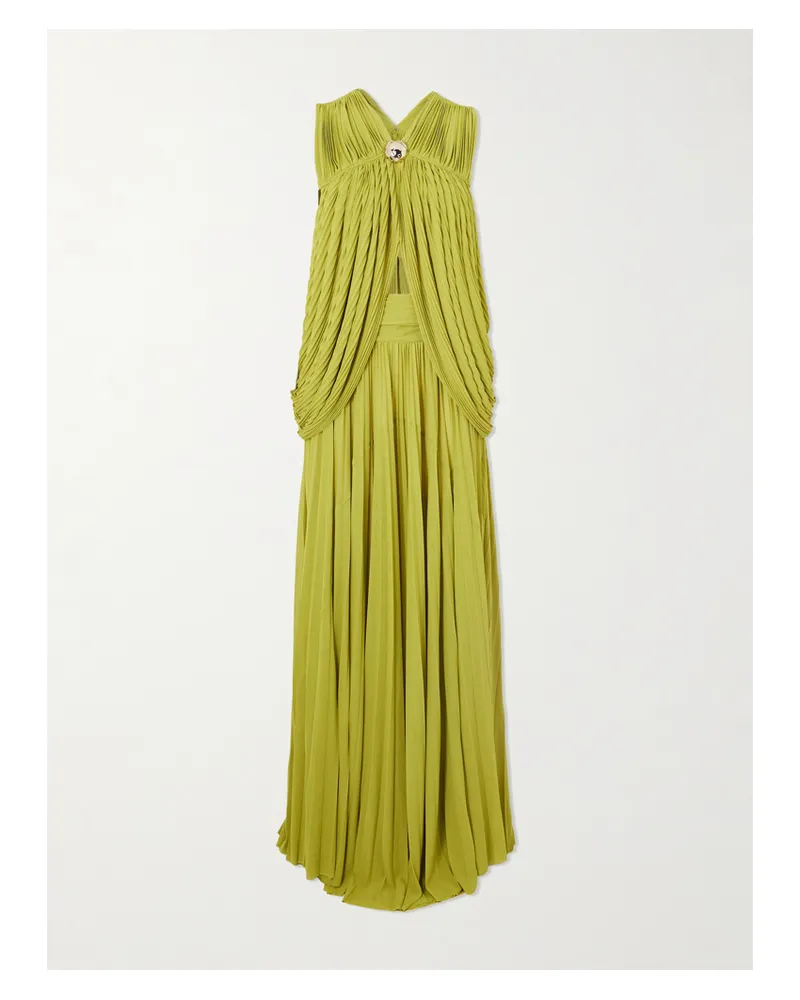 Proenza Schouler Bari Set Aus Oberteil Und Maxirock Aus Besonders Dünnem Jersey Mit Verzierung Und Falten - Grün Grün