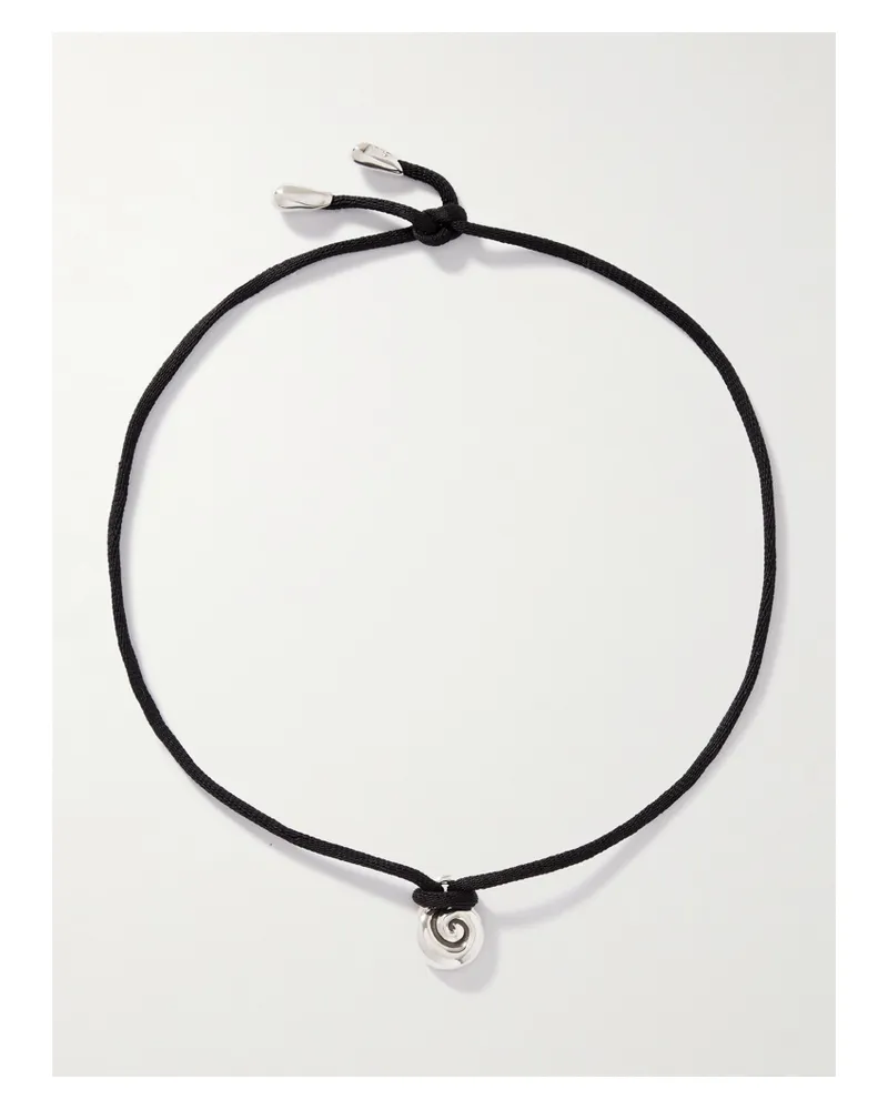Sophie Buhai Nautilus Silver And Cord Necklace - Black Black