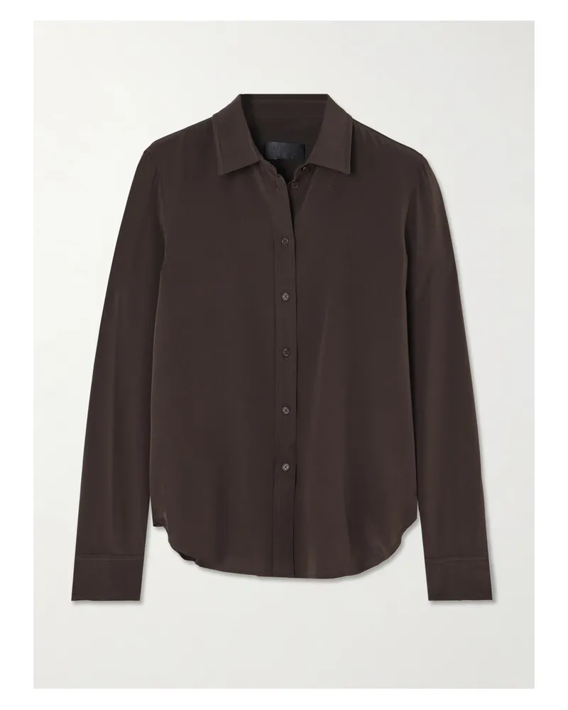 Nili Lotan Gaia Hemd Aus Crêpe De Chine Aus Seide - Braun Braun
