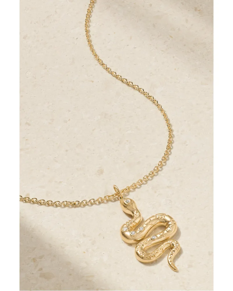 Sydney Evan Snake Kette aus 14 Karat  mit Diamanten Gold