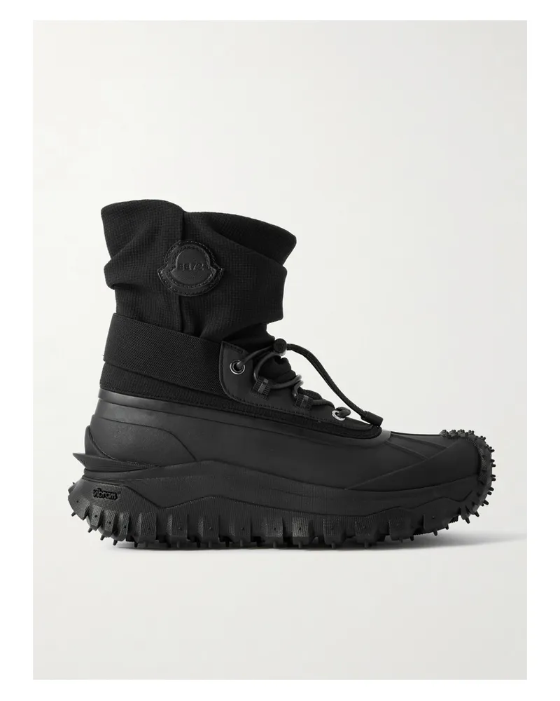 Moncler Ankle Boots Aus Ripstop Mit Lederbesätzen - Schwarz Schwarz